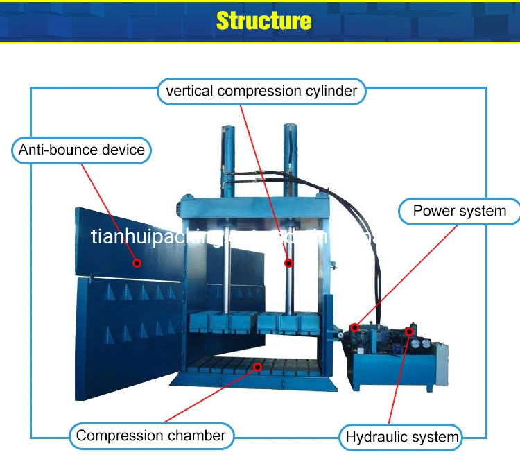 Electric Vertical Hydraulic Cotton Baler Textile Cloth Recycling Bailing Machine Hydraulic Waste Recycling Station Baler