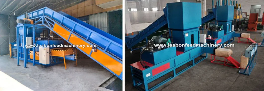 Leabon Rice Husk Baling Machine Wood Shaving Baler Bagging Machine