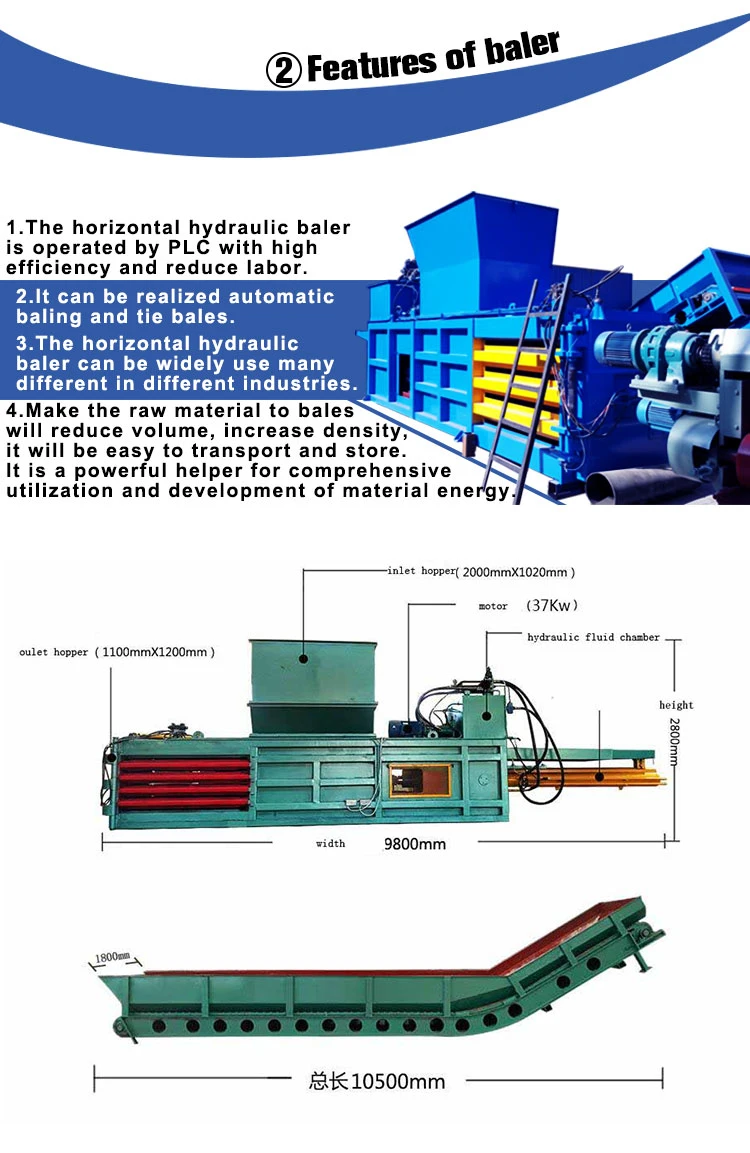 Semi-Automatic Horizontal Waste Paper Baler with Hydraulic Door